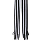Black White Stripes Nylon Elbow Length Women Gloves