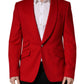 Red Cashmere Single Breasted Jacket Blazer