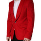 Red Cashmere Single Breasted Jacket Blazer