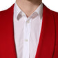 Red Cashmere Single Breasted Jacket Blazer