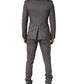 Gray Wool Single Breasted 1 Button 3PC Suit