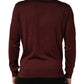 Maroon Silk Men Crew Neck Pullover Sweater