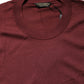 Maroon Silk Men Crew Neck Pullover Sweater