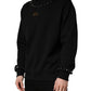 Black Embellished Cotton Sweatshirt Sweater