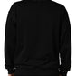 Black Embellished Cotton Sweatshirt Sweater