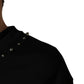Black Embellished Cotton Sweatshirt Sweater