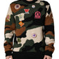 Multicolor Intarsia-Knit Camouflage Pullover Sweater