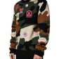 Multicolor Intarsia-Knit Camouflage Pullover Sweater