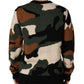 Multicolor Intarsia-Knit Camouflage Pullover Sweater