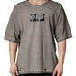 Gray DG Logo Print Cotton Round Neck T-shirt