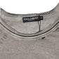 Gray DG Logo Print Cotton Round Neck T-shirt