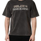 Gray Logo Embellished Men Crew Neck T-shirt