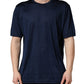 Dark Blue Silk Short Sleeve CrewNeck T-shirt
