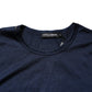 Dark Blue Silk Short Sleeve CrewNeck T-shirt