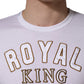 White DG King Royal Crew Neck Cotton  T-shirt