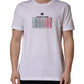 White Barcode Print Cotton Crew Neck T-shirt