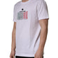 White Barcode Print Cotton Crew Neck T-shirt