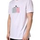 White Barcode Cotton Crew Neck Men T-shirt