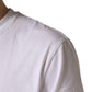 White Barcode Cotton Crew Neck Men T-shirt