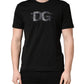 Black Logo DG Print Cotton Crew Neck T-shirt