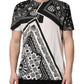 Black White Bandana Cotton Crew Neck  T-shirt