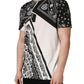 Black White Bandana Cotton Crew Neck  T-shirt