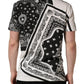 Black White Bandana Cotton Crew Neck  T-shirt