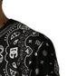 Black White Bandana Cotton Crew Neck  T-shirt