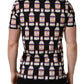 Black Bottle Print Cotton Crew Neck  T-shirt