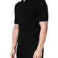 Black Wool Short Sleeves Men Polo  T-shirt