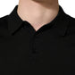 Black Wool Short Sleeves Men Polo  T-shirt