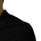 Black Wool Short Sleeves Men Polo  T-shirt