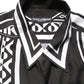 Black White Bandana Print Collared Shirt