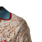 Beige Floral Tennis Club Lace Polo T-shirt