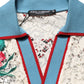 Beige Floral Tennis Club Lace Polo T-shirt