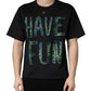 Black Have Fun Embellished Crew Neck T-shirt