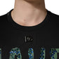 Black Have Fun Embellished Crew Neck T-shirt