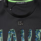 Black Have Fun Embellished Crew Neck T-shirt