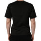 Black Cotton Short Sleeves Crew Neck  T-shirt