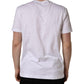 White DG Leaf Embroidery Crew Neck  T-shirt
