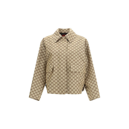Beige Cotton Bomber