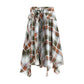 Multicolor Linen Midi Skirt