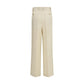 Beige Viscose Casual Pants