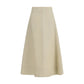 Beige Linen Midi Skirt