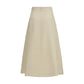 Beige Linen Midi Skirt