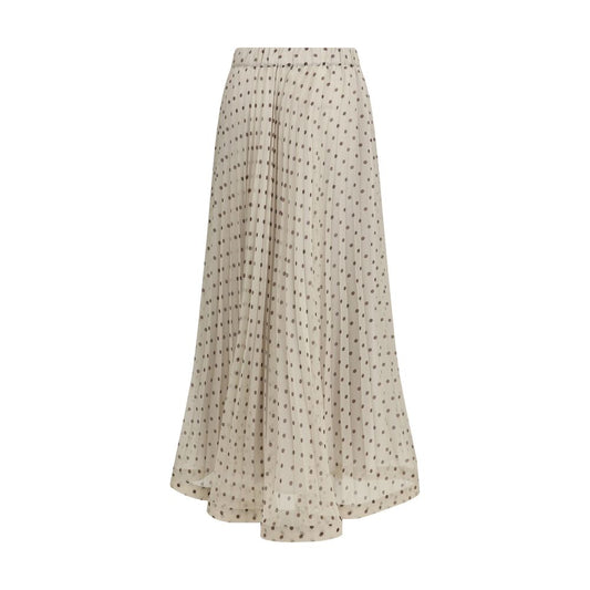Beige Polyester Long Skirt