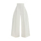 White Cotton Cropped Pants