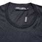 Dark Blue DG Logo Silk Men Crew Neck T-shirt
