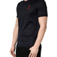 Dark Blue DG Logo Silk Men Crew Neck T-shirt