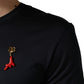 Dark Blue DG Logo Silk Men Crew Neck T-shirt